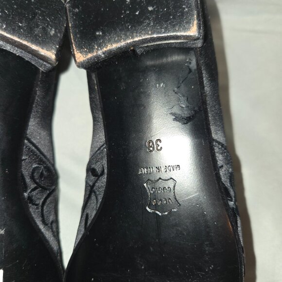Emporio Armani Black Velvet Loafer with Floral Print main image 5
